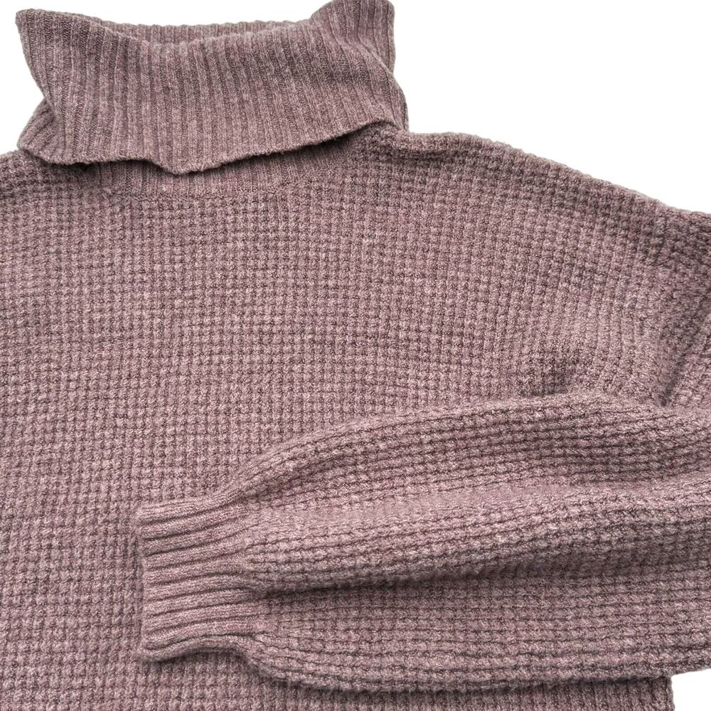 Hippie Rose XS Long sleeve pink purple knit turtle neck pullover sweater ribbed